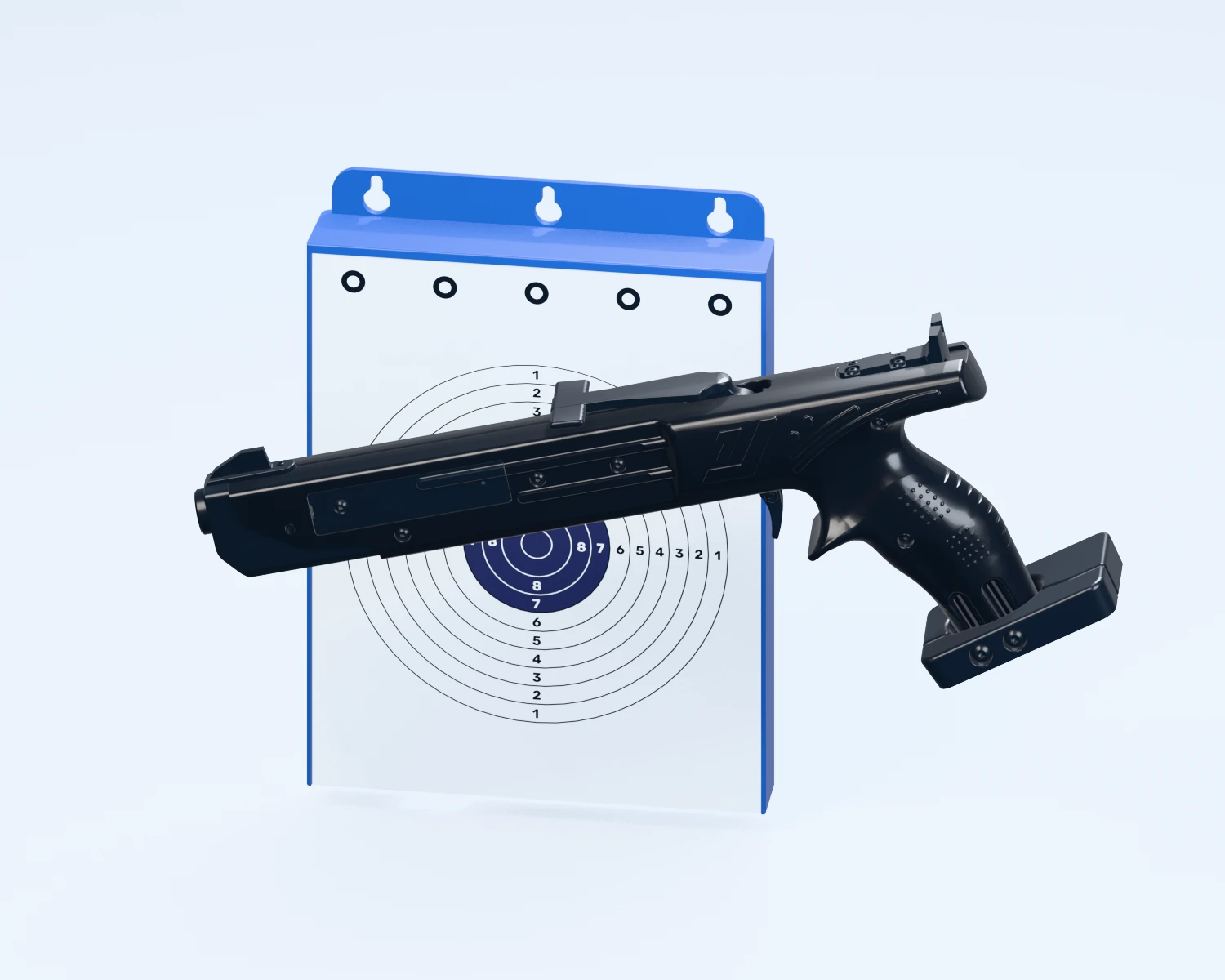 Laserpistole und blaue elektronische Zielscheibe von Promservice — Schwarz