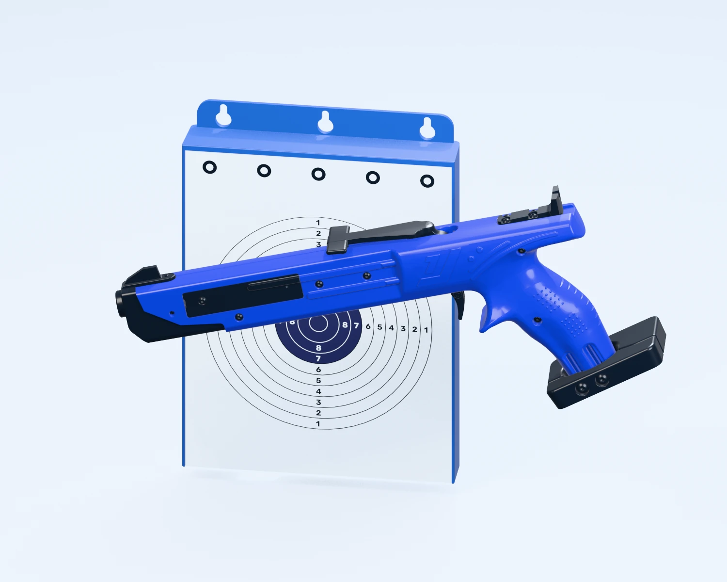 Laserpistole und blaue elektronische Zielscheibe von Promservice — Blau
