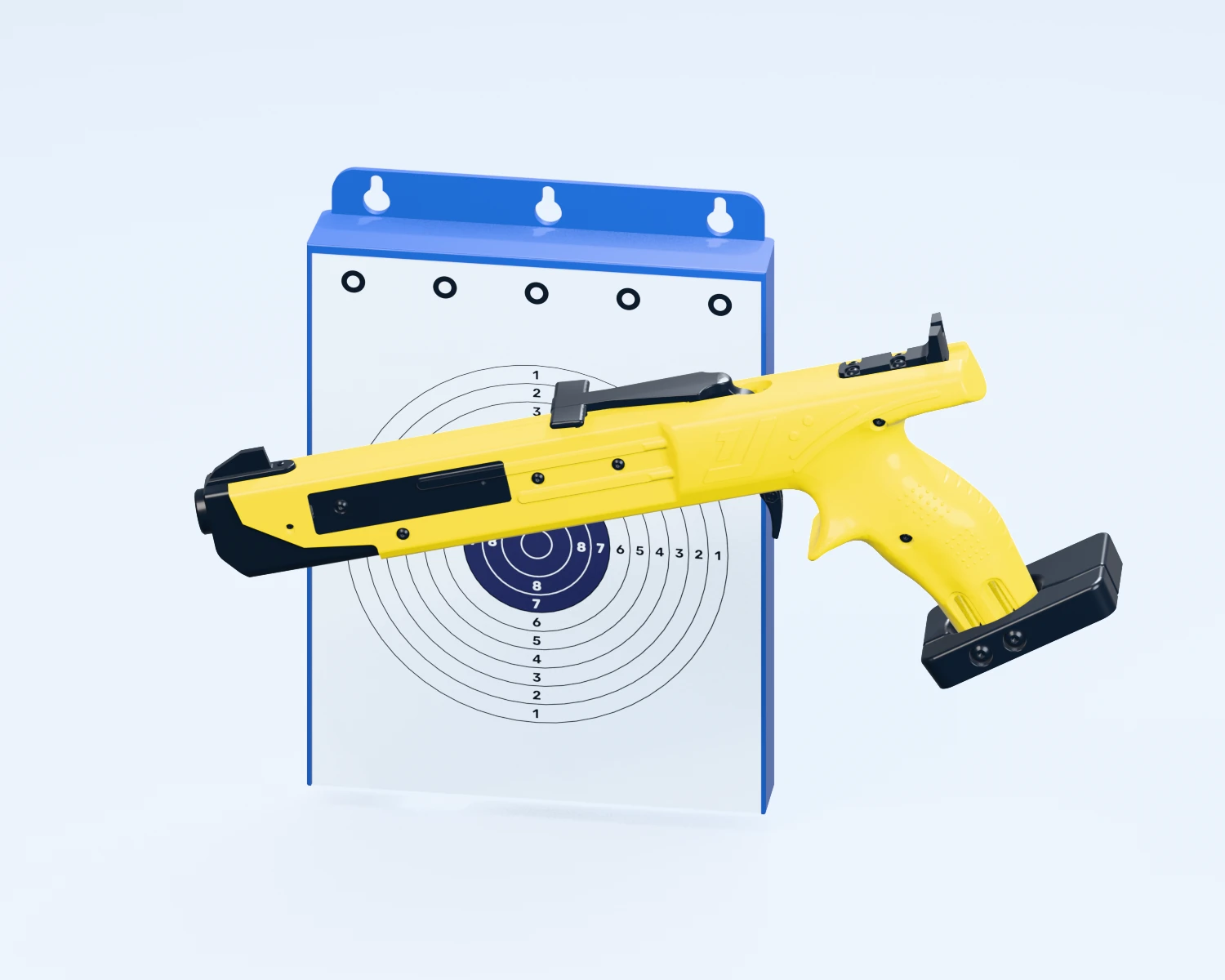 Laserpistole und blaue elektronische Zielscheibe von Promservice — Gelb